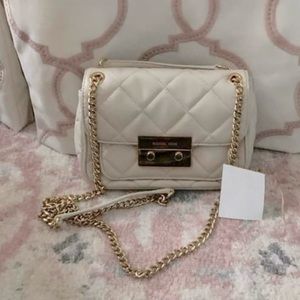 Authentic Michael Kors Quilted Crossbody White
